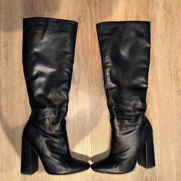 Shoes - Elegant Black Knee-High Women's Boots